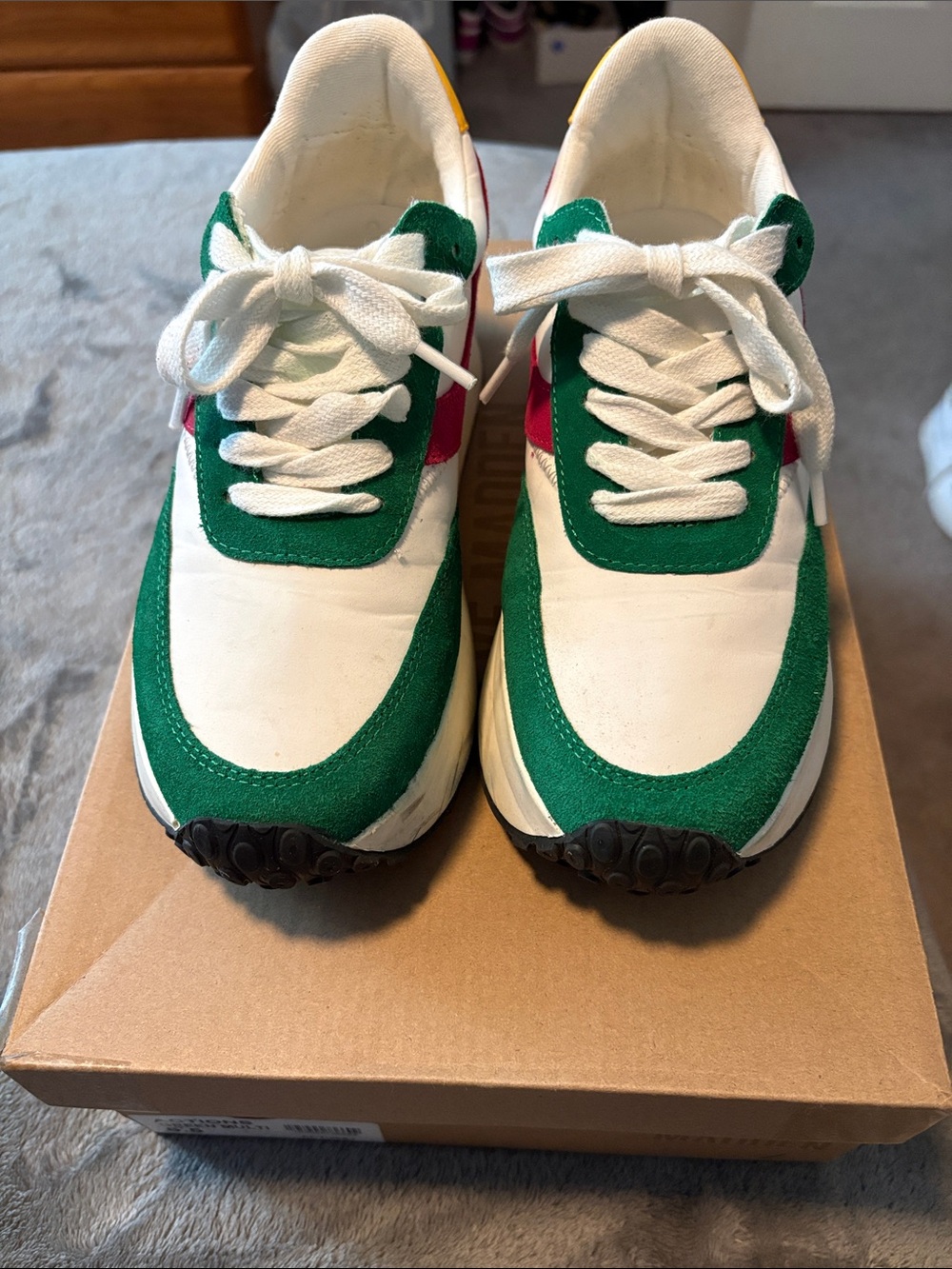 Steve Madden Kids Green Multi Lace-Up Sneakers